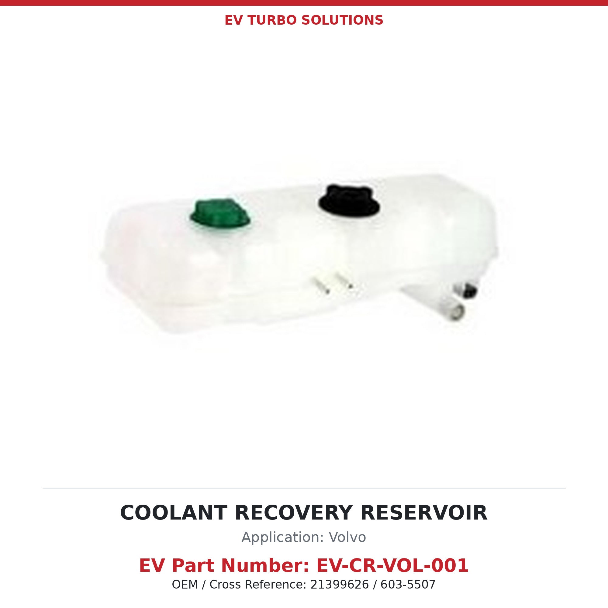 Heavy-Duty Coolant Recovery Reservoir with Sensor - Volvo VN/VNL (1998-2003)