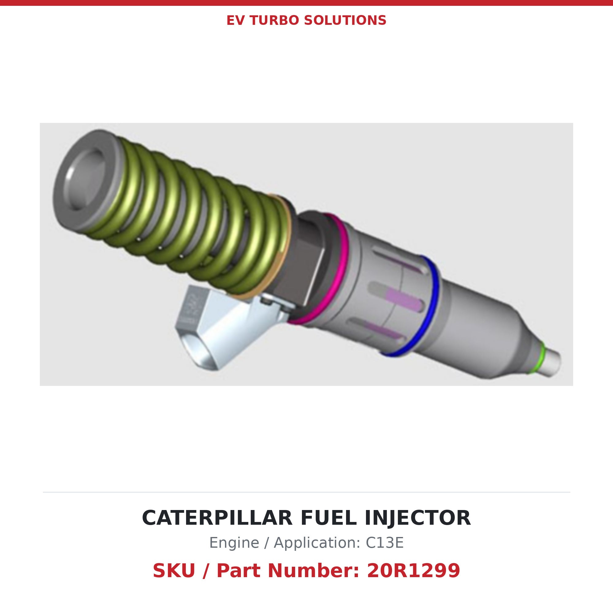 Caterpillar C13E 20R1299 Remanufactured Fuel Injector
